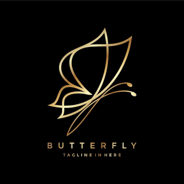 Logotipo de luxo de borboleta