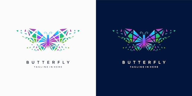 Logotipo de luxo de borboleta