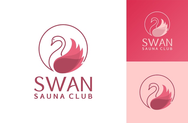 Vetor logotipo de luxo swan inspiração beleza