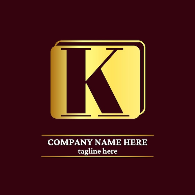 Logotipo de luxo vetorial para a letra k