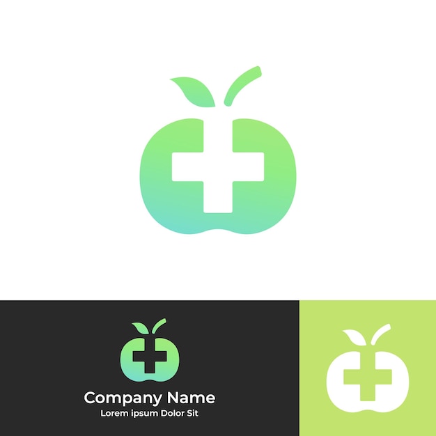 Logotipo de maçã simples para médicos e cuidados de saúde