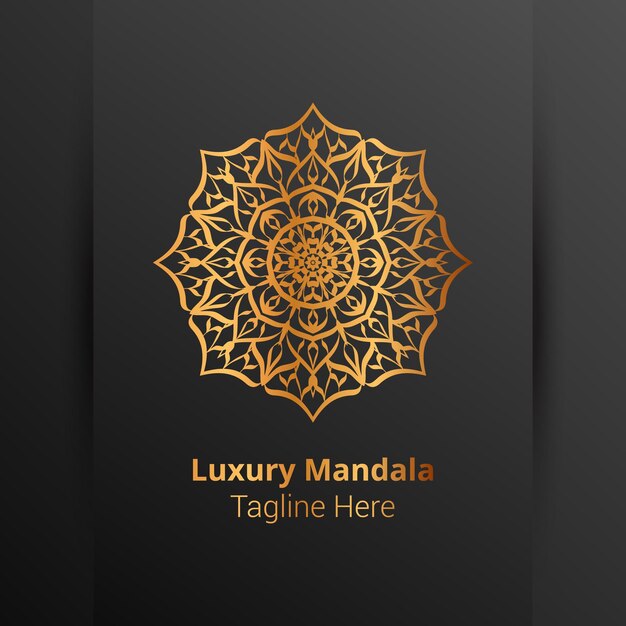 Logotipo de mandala ornamental de luxo em estilo arabesco