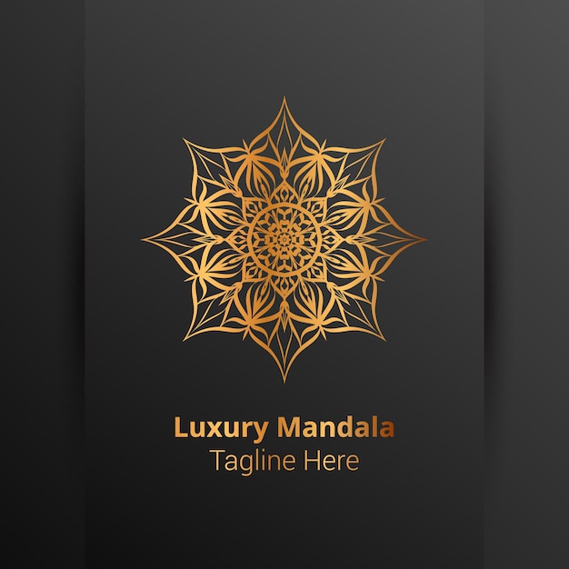 Logotipo de mandala ornamental de luxo em estilo arabesco