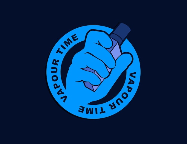 Vetor logotipo de mão vape para o seu negócio de fumar