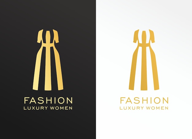 Vetor logotipo de marca de moda para vestido de mulher de luxo e logotipo de design personalizado