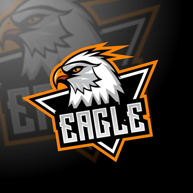 logotipo de mascote de águia brava selvagem