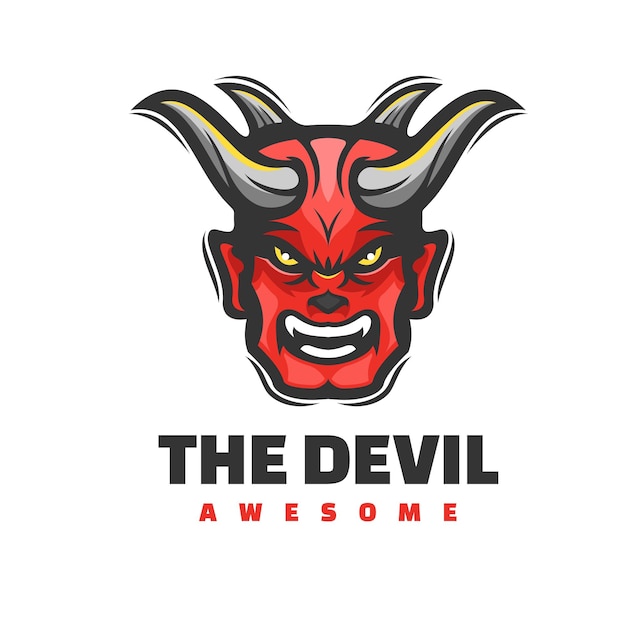 Logotipo de mascote de cabeça de diabo