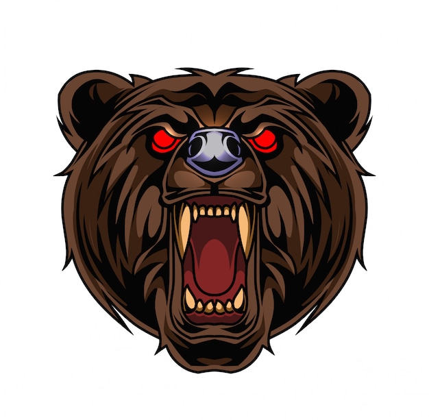 Logotipo de mascote de cabeça de urso