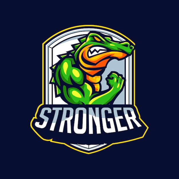 Logotipo de mascote de crocodilos vetoriais para esport e equipe esportiva