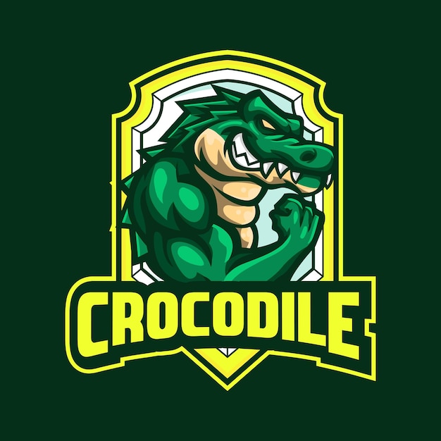 Logotipo de mascote de crocodilos vetoriais para esport e equipe esportiva