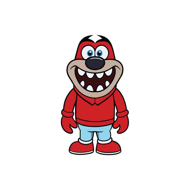 Vetor logotipo de mascote de dentes bonitos para dentista isolado em fundo branco