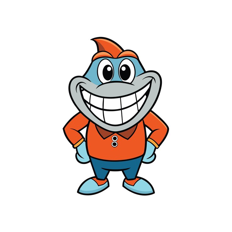 Vetor logotipo de mascote de dentes bonitos para dentista isolado em fundo branco