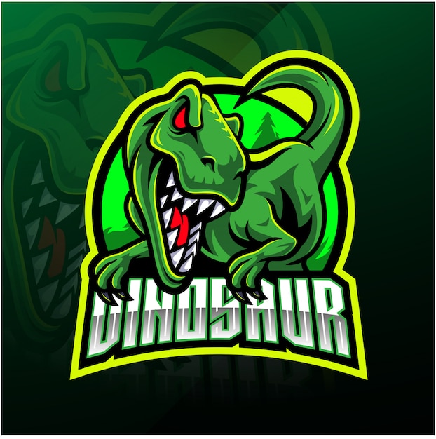 Vetor logotipo de mascote de esporte dinossauro