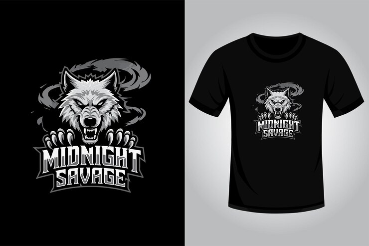 Logotipo de mascote de jogo de lobo para design de camiseta