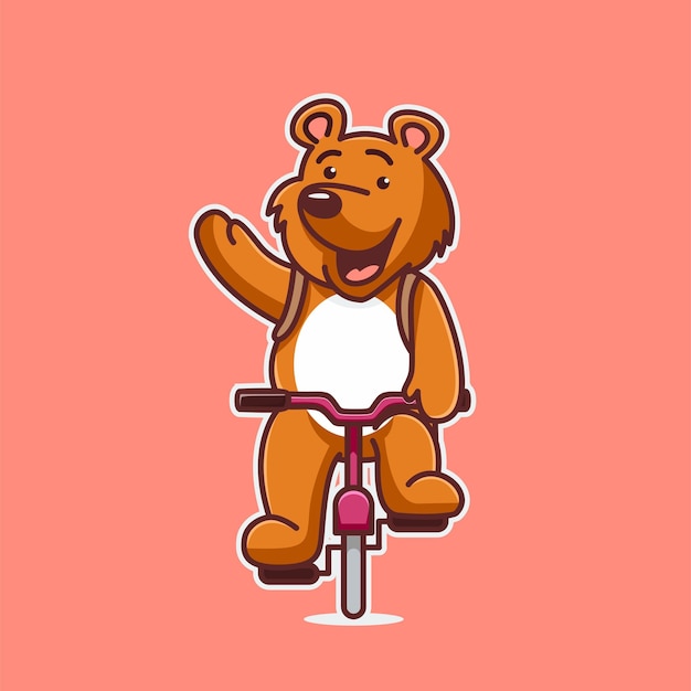 Logotipo de mascote de tigre de urso fofo