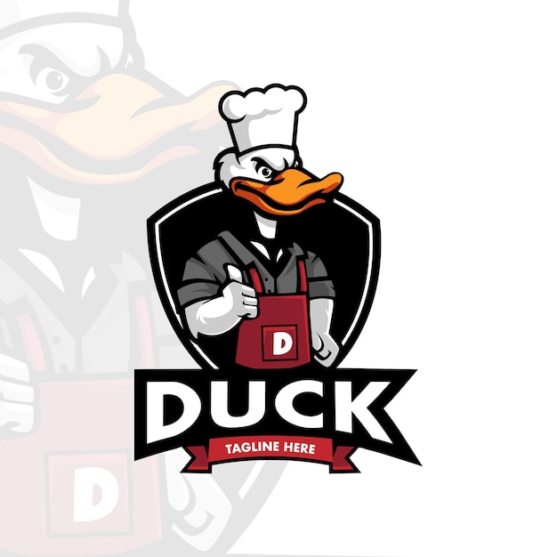 Vetor logotipo de mascote do pato para jogos de negócios logotipos de vestuário mercadorias
