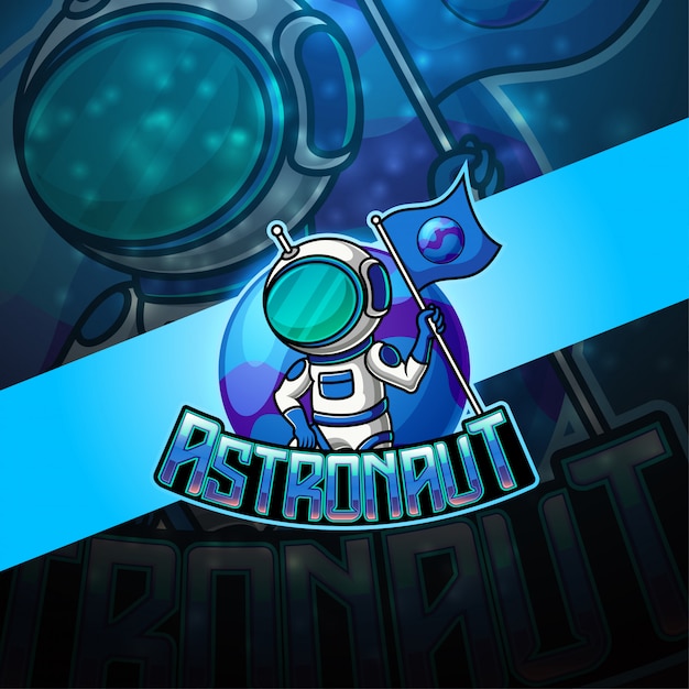 Logotipo de mascote esport astronauta