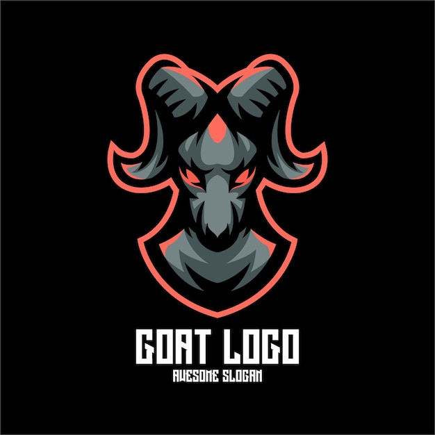 Vetor logotipo de mascote esport de ilustração de cabra