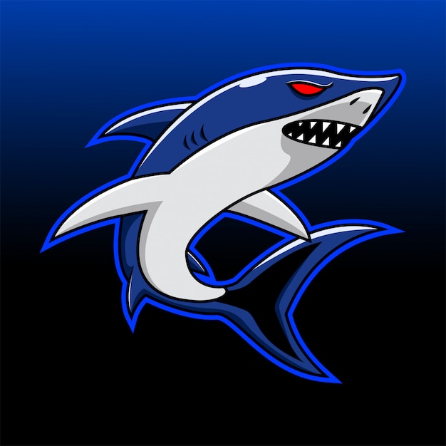 Logotipo de mascote esport de tubarão