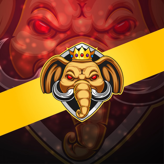 Logotipo de mascote esport elefante