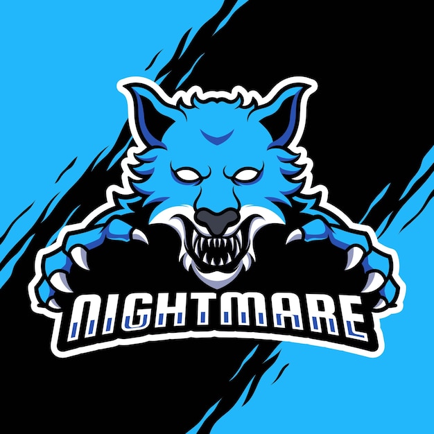 Logotipo de mascote esport esporte lobo