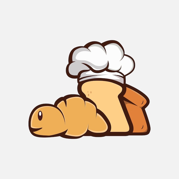 Logotipo de mascote vetorial de pão e pão