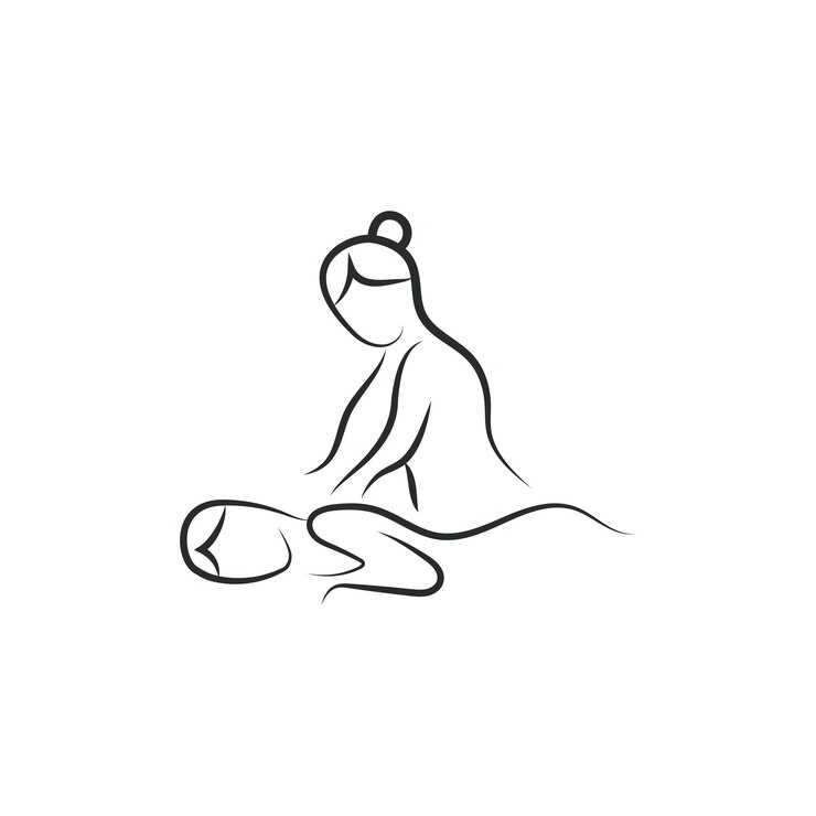 Logotipo de massagem corporal calmante
