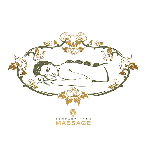 Vetor logotipo de massagem de spa