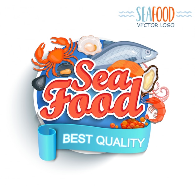 Logotipo de melhor qualidade de frutos do mar.