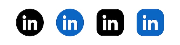 Logotipo de mídia social do linkedin design de ícone plano do linkedin