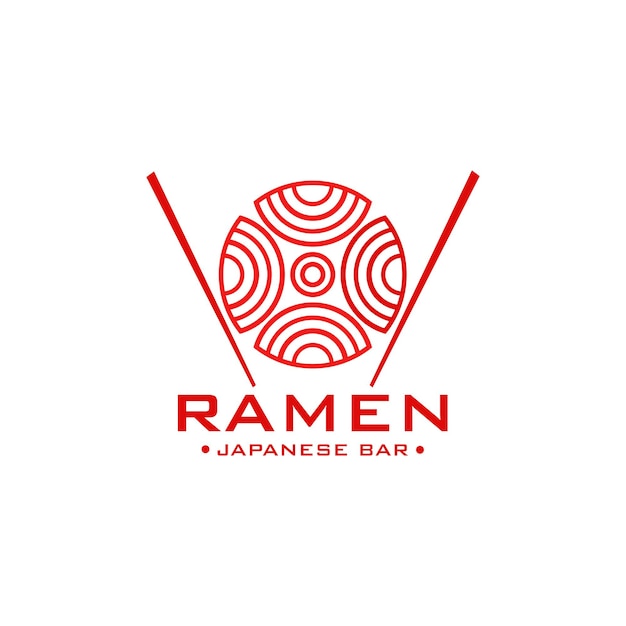 Vetor logotipo de modelo de barra de ramen japonês