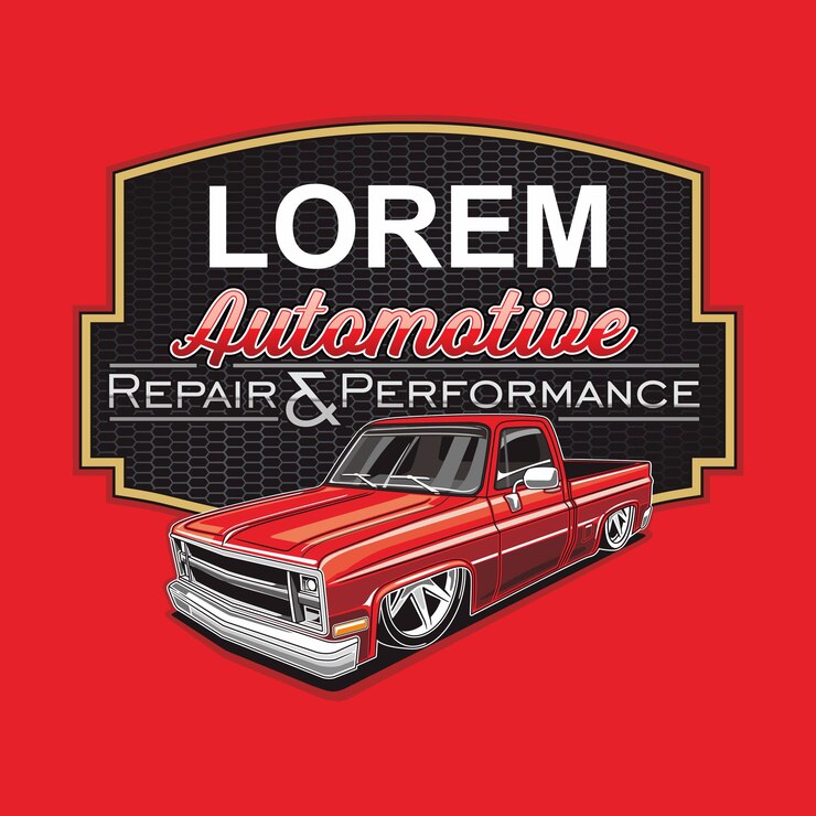 Vetor logotipo de modificação automotiva com escudo