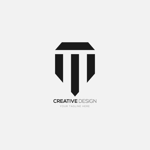 Logotipo de monograma criativo de letra elegante tm