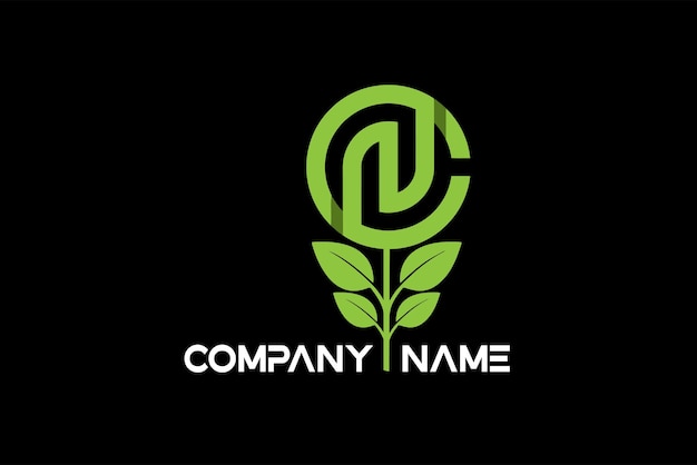 Logotipo de monograma de flor mínima de letras nc