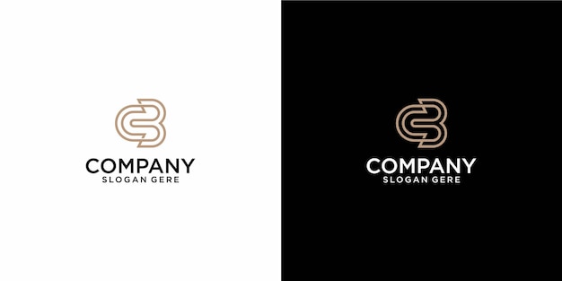Logotipo de monograma de linha de letra cb adequado para qualquer empresa com as iniciais cb ou bc