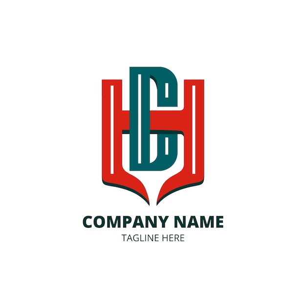 Logotipo de monograma hd de design plano