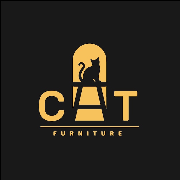 Logotipo de móveis com gato