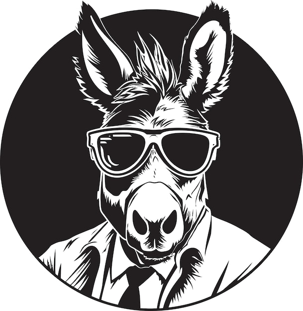 Vetor logotipo de mule majesty donkey vector noble nag desenho emblemático