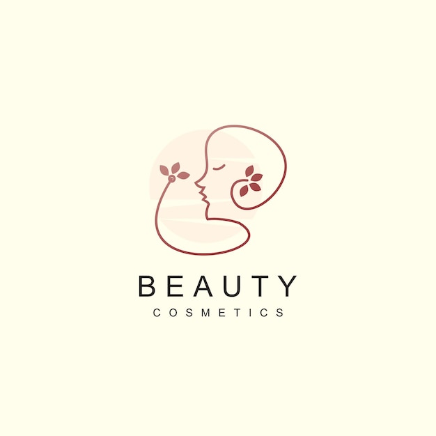 Logotipo de mulher com conceito de gradiente de beleza e negócios