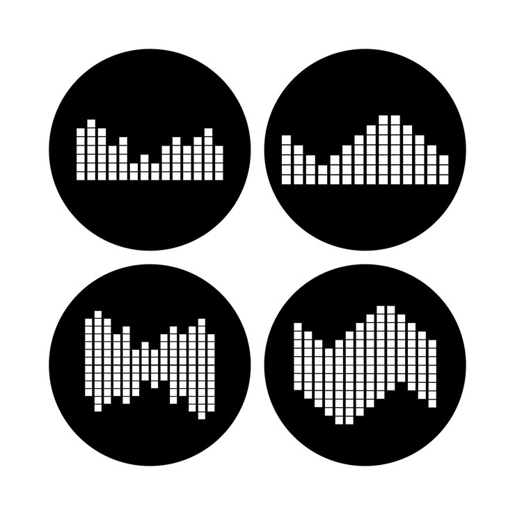 Vetor logotipo de música de ondas sonoras