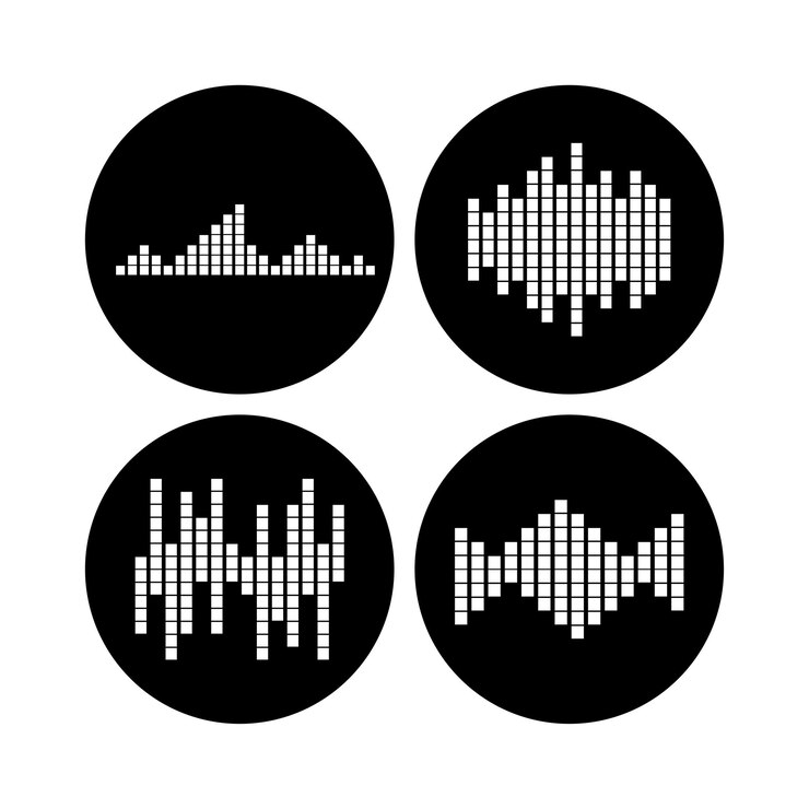 Vetor logotipo de música de ondas sonoras