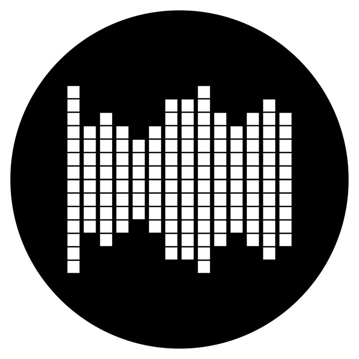 Vetor logotipo de música de ondas sonoras