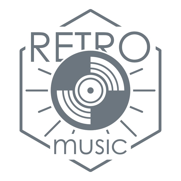 Logotipo de música retrô ilustração simples do logotipo vetorial de música retrô para web design