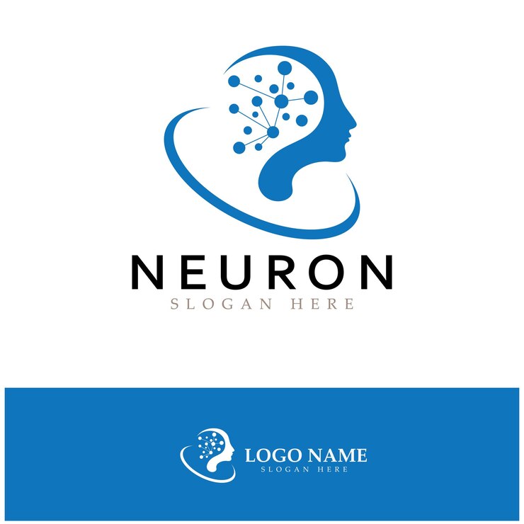 Vetor logotipo de neurônio ou design de logotipo de células nervosasícone de modelo de ilustração de logotipo de molécula com conceito de vetor