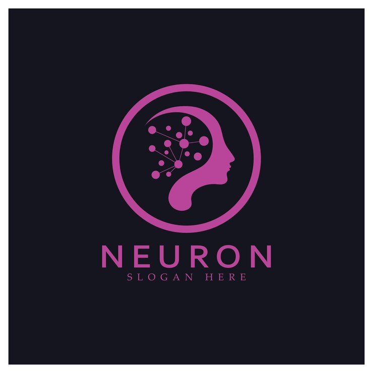 Vetor logotipo de neurônio ou design de logotipo de células nervosasícone de modelo de ilustração de logotipo de molécula com conceito de vetor