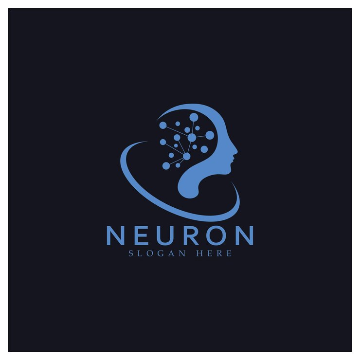 Vetor logotipo de neurônio ou design de logotipo de células nervosasícone de modelo de ilustração de logotipo de molécula com conceito de vetor