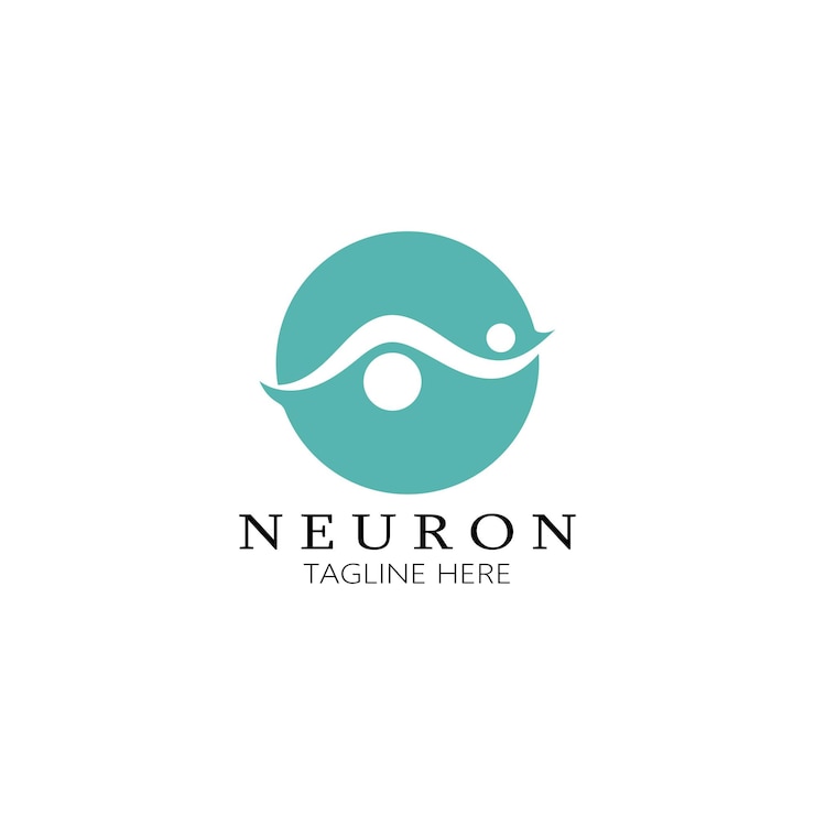 Vetor logotipo de neurônio ou design de logotipo de células nervosasícone de modelo de ilustração de logotipo de molécula com conceito de vetor