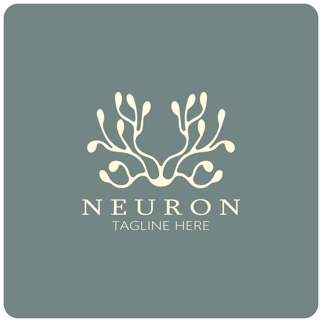 Logotipo de neurônio ou design de logotipo de células nervosasícone de modelo de ilustração de logotipo de molécula com conceito de vetor