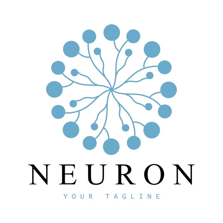 Vetor logotipo de neurônio ou design de logotipo de células nervosasícone de modelo de ilustração de logotipo de molécula com conceito de vetor