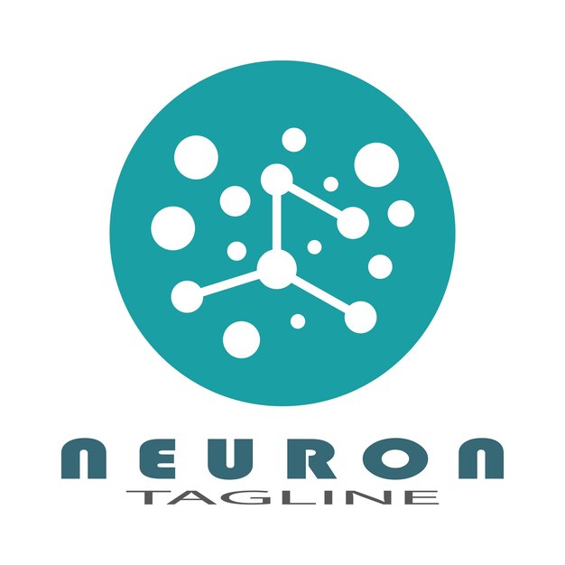Logotipo de neurônio ou ícone de modelo de ilustração de design de logotipo de célula nervosa com conceito de vetor